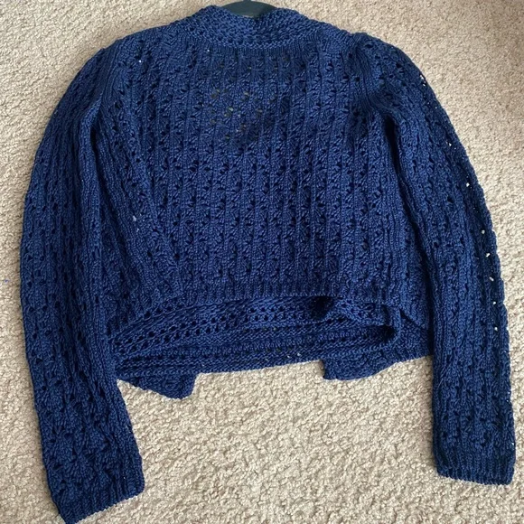 VINCE NAVY COTTON CROCHET SWEATER & TANK SET XXS/XS - Picture 7 of 15